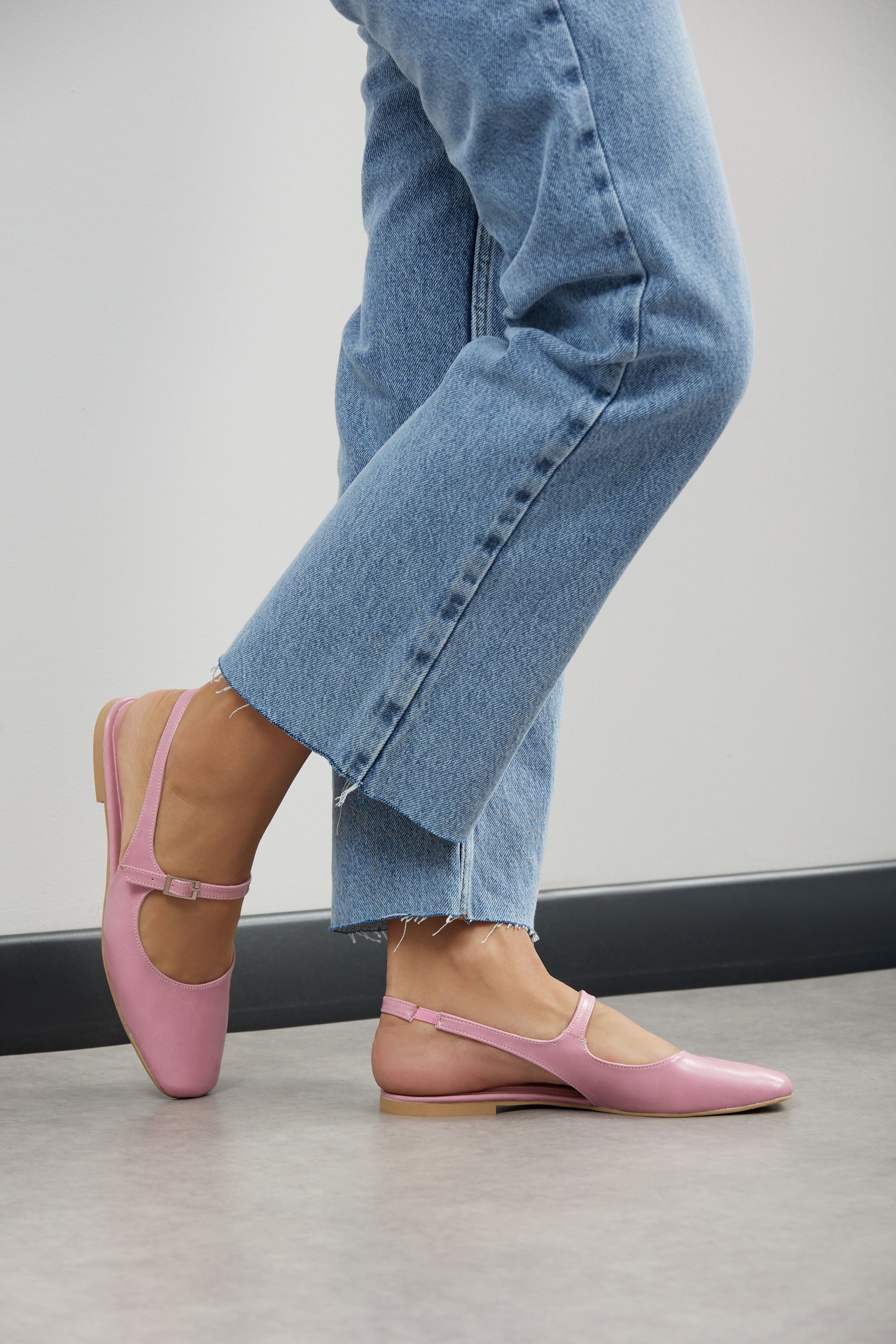 Kati Arkası Açık Tokalı Babet - Pembe