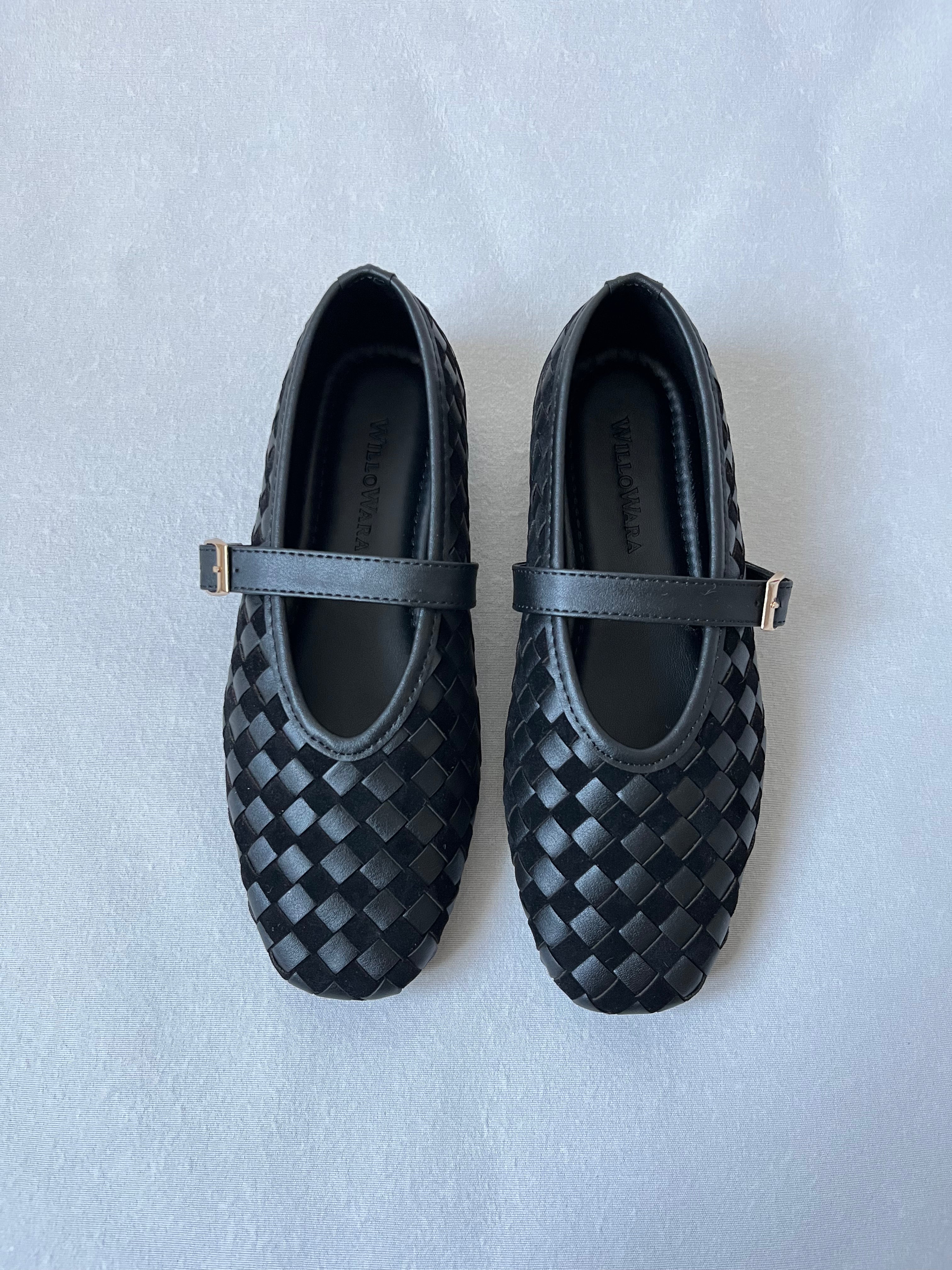 Kadın Örgülü Günlük Rahat Babet Roni - Siyah