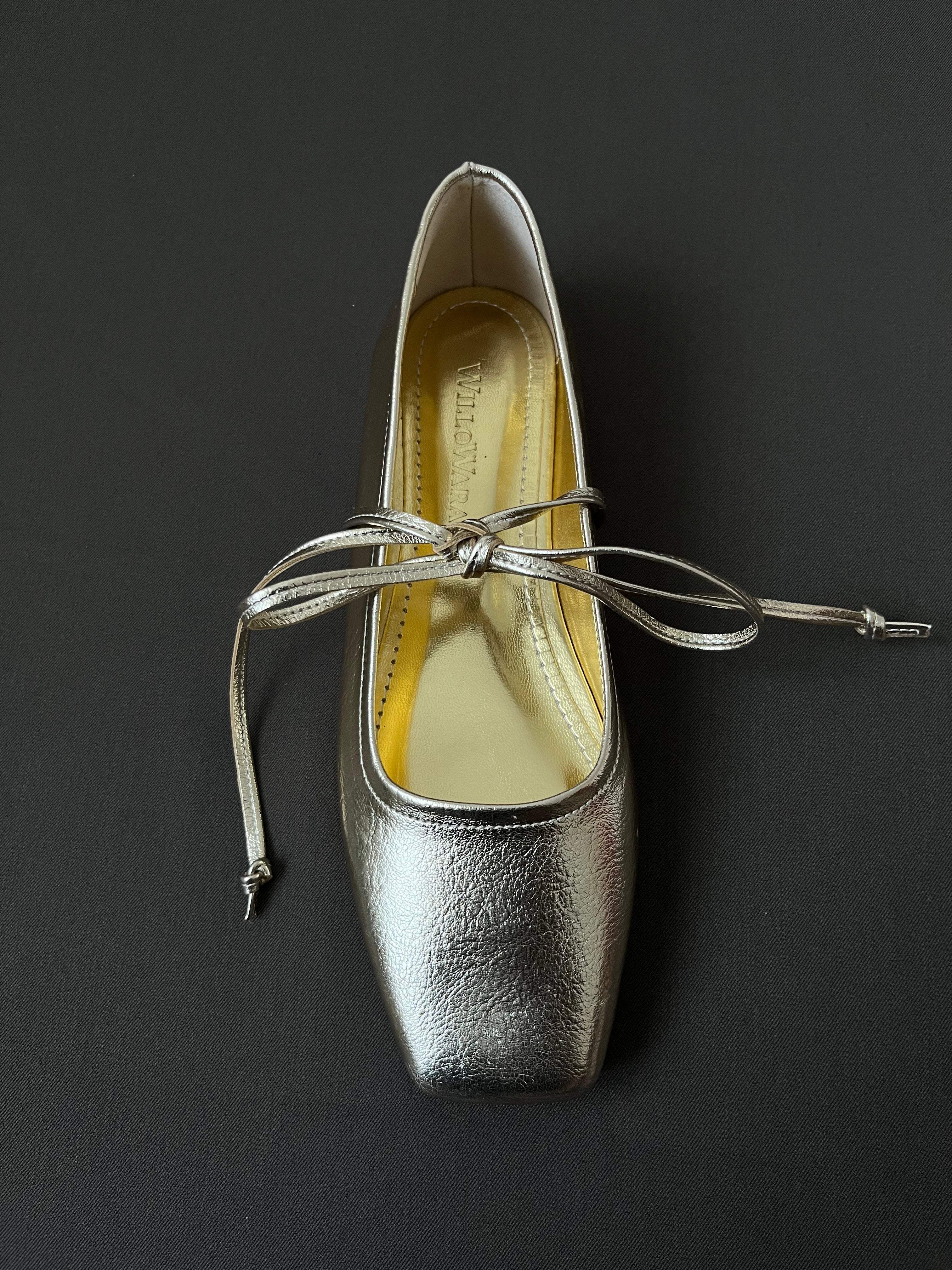 Kadın Bağcıklı Babet Bale - Gold