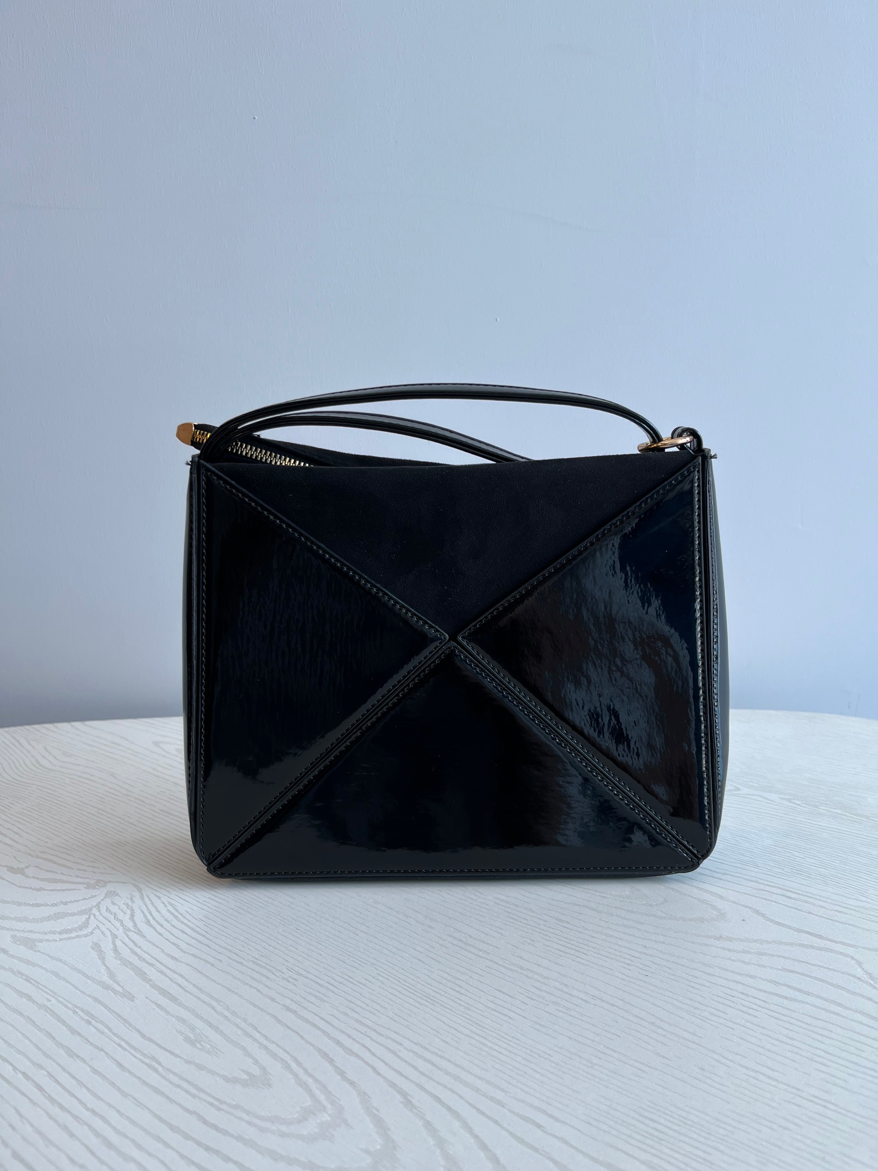 Katlanabilir Üçgen Kadın Çantası | Java - Siyah