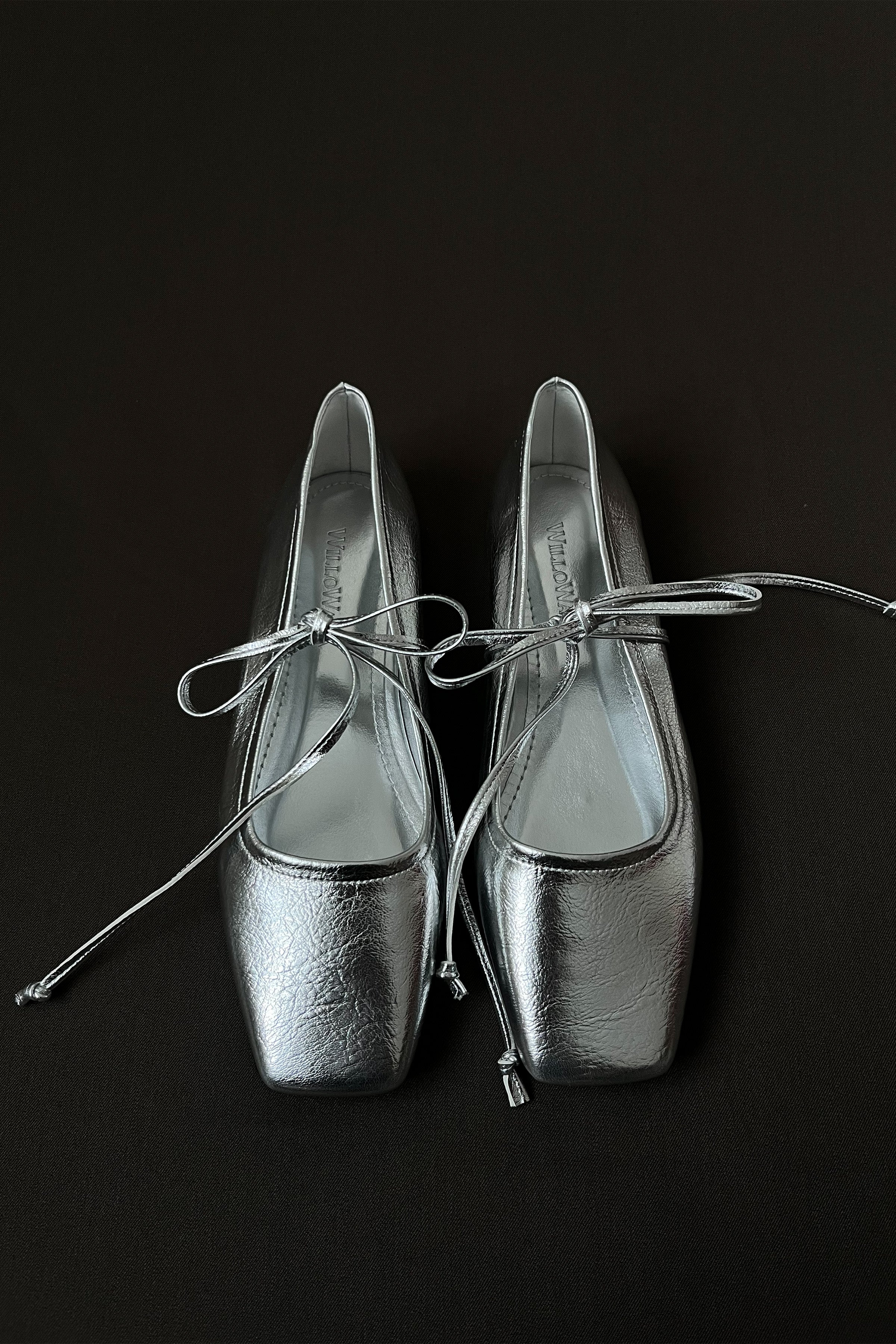 Kadın Bağcıklı Babet Bale - Gümüş