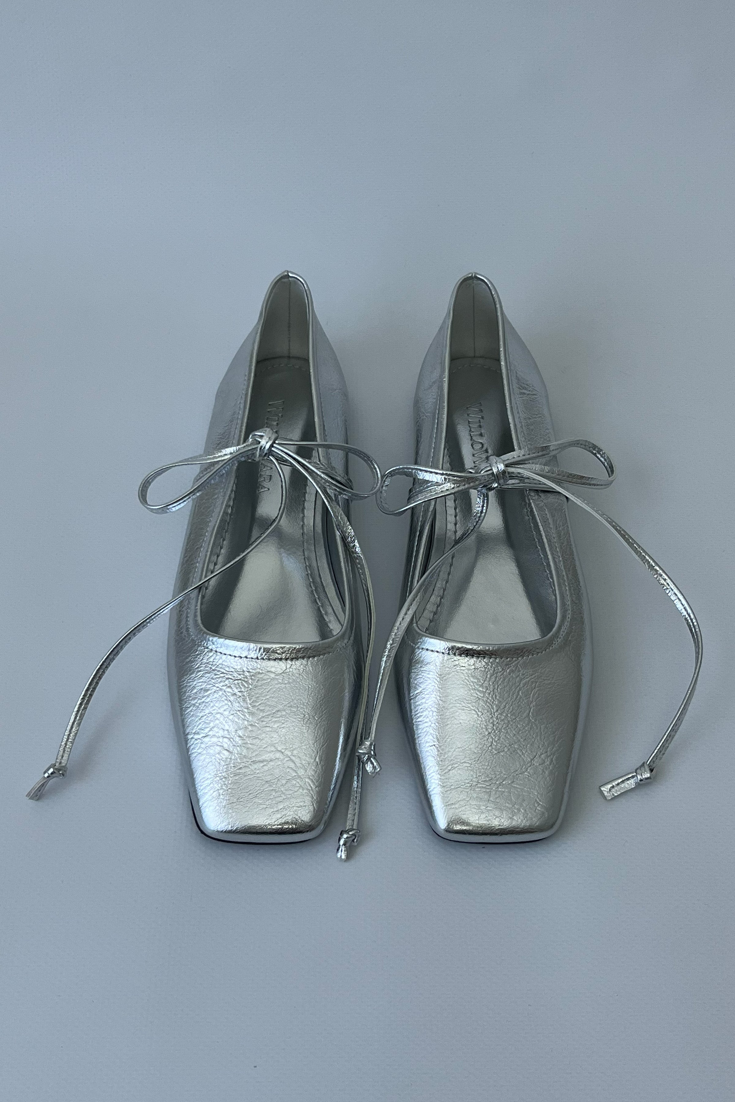 Kadın Bağcıklı Babet Bale - Gümüş