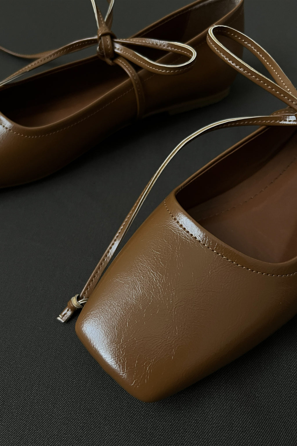 Kadın Bağcıklı Babet Bale - Camel