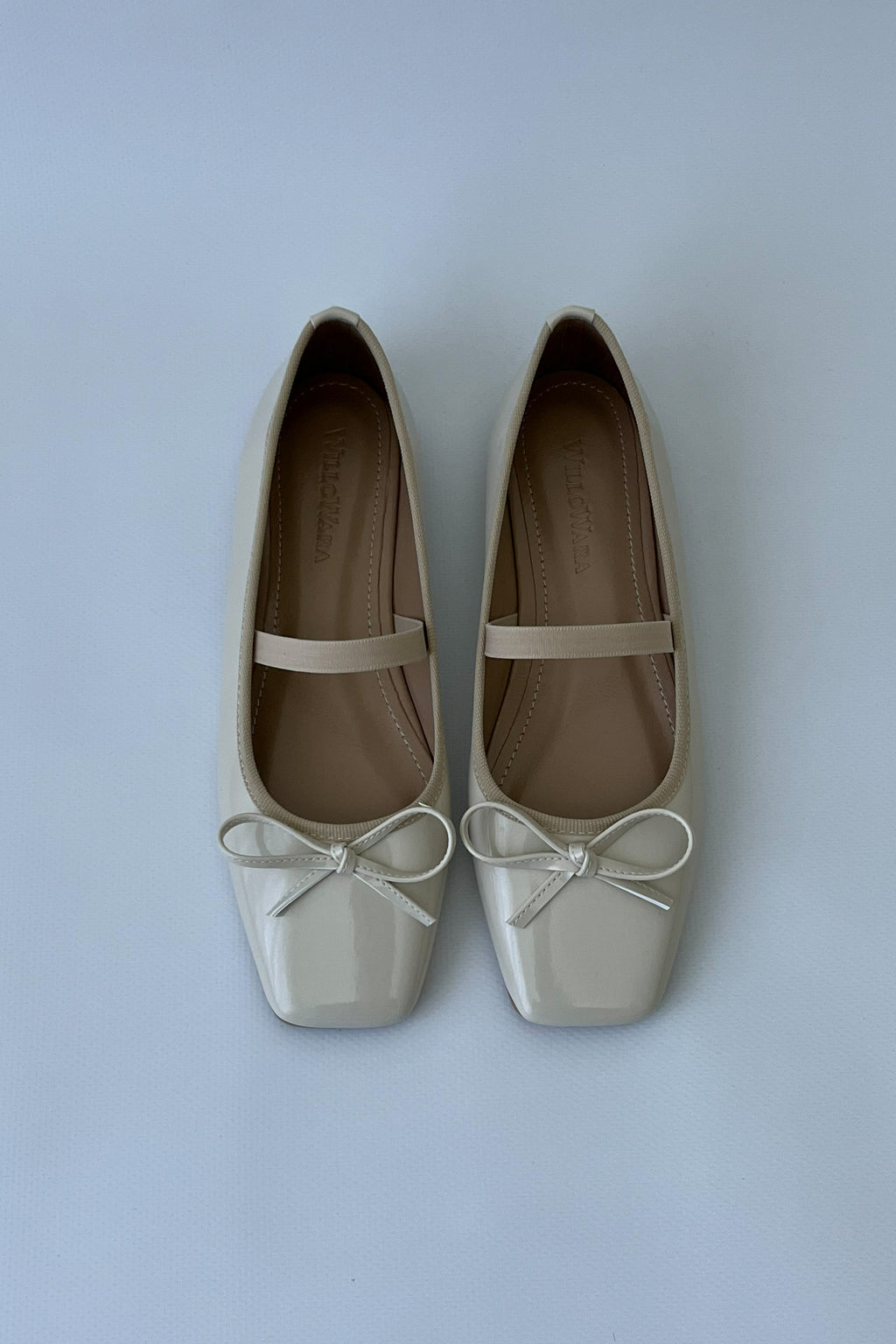 Kadın Rugan Lastikli Babet Fame - Bej