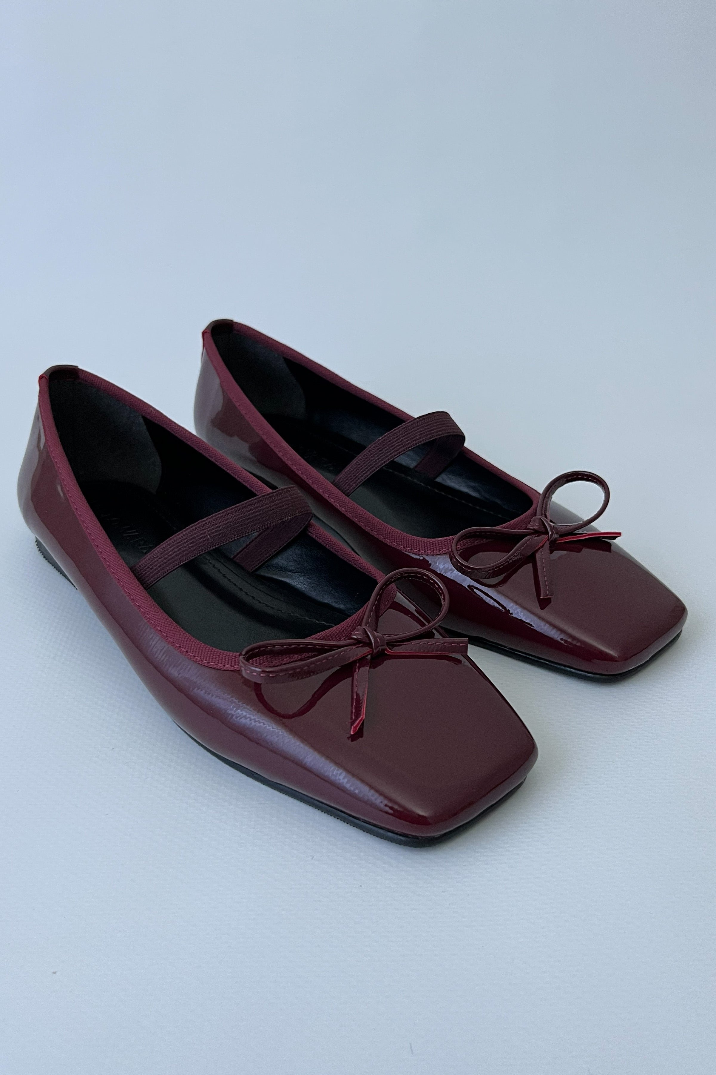 Kadın Rugan Lastikli Babet Fame - Bordo