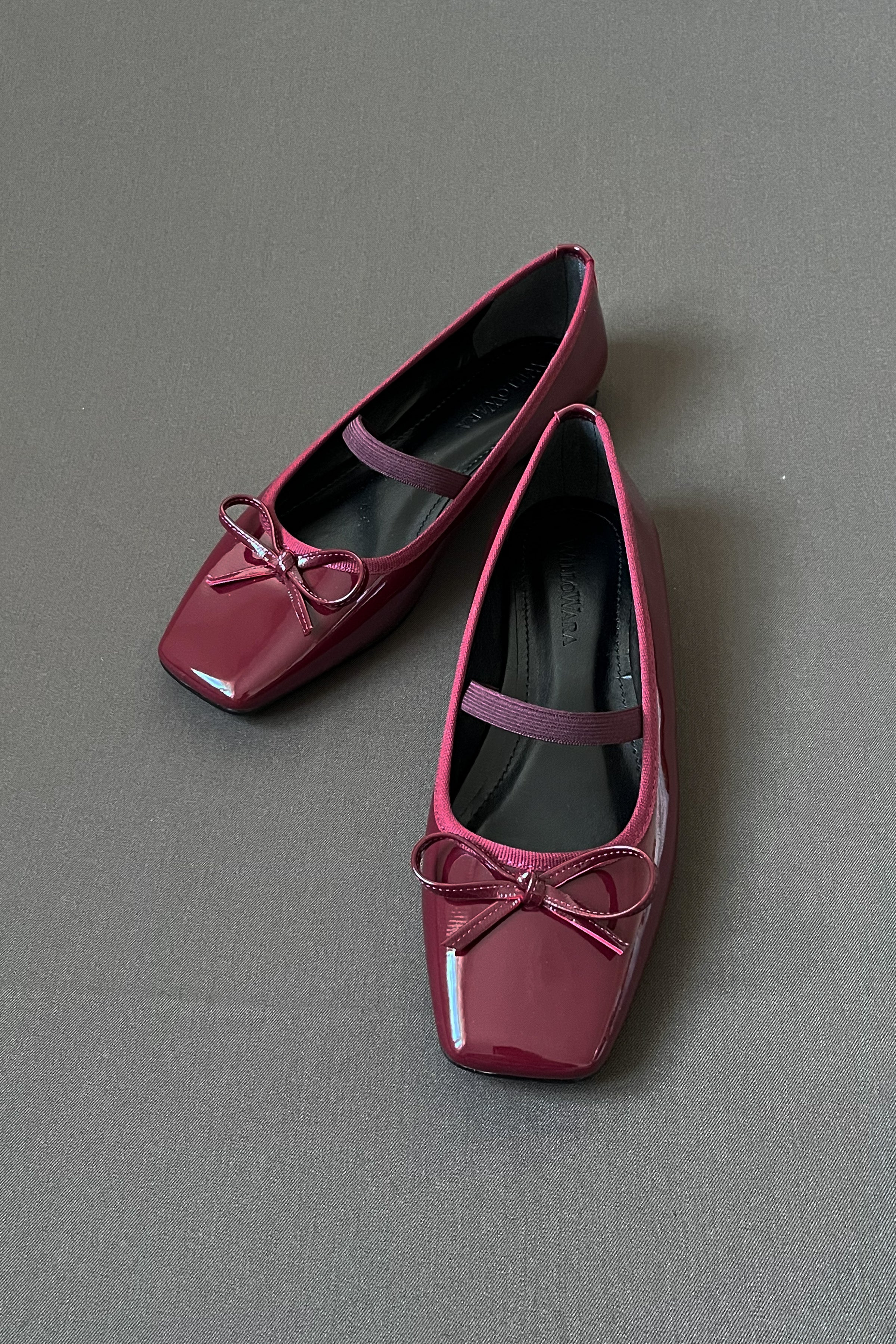 Kadın Rugan Lastikli Babet Fame - Bordo