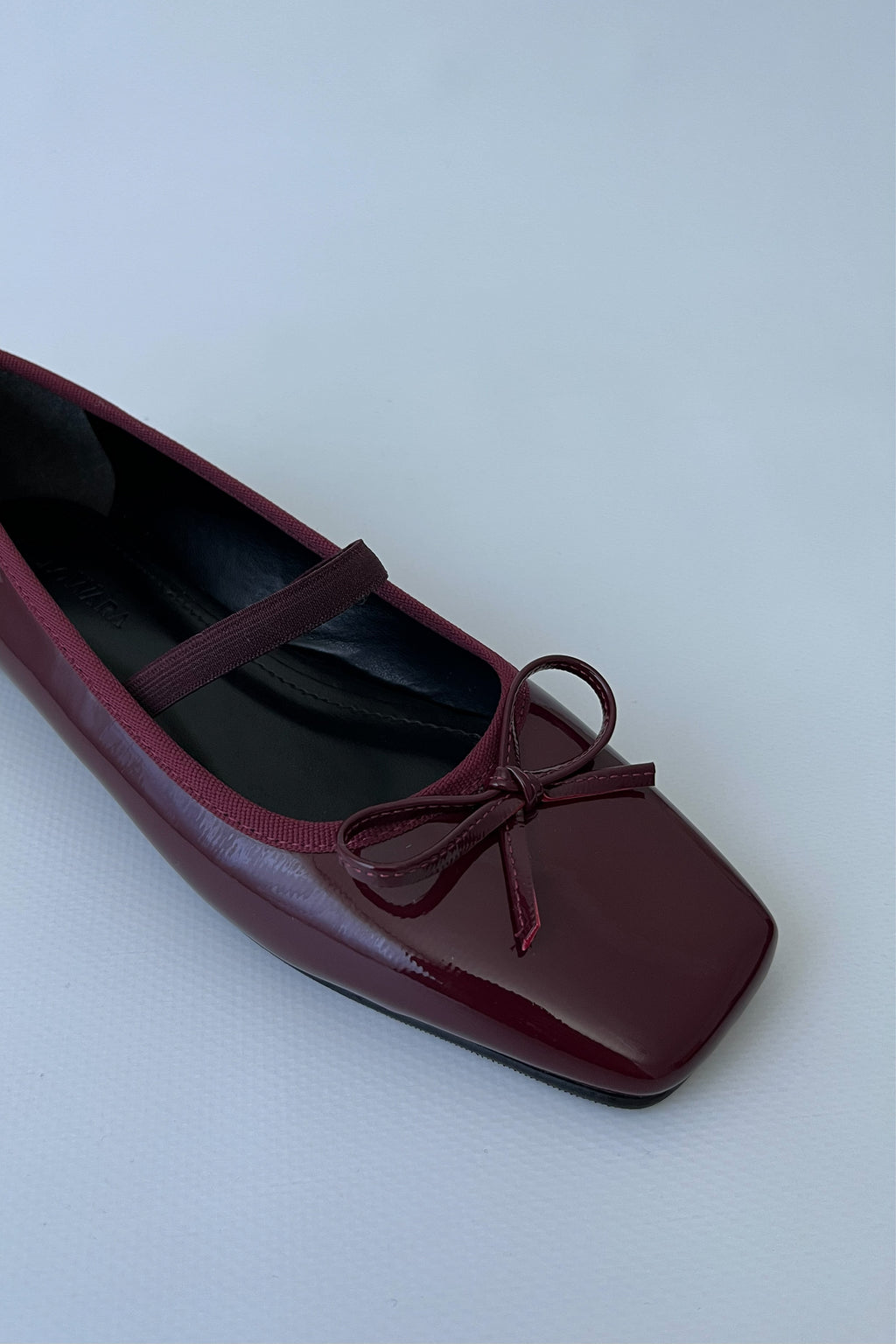 Kadın Rugan Lastikli Babet Fame - Bordo