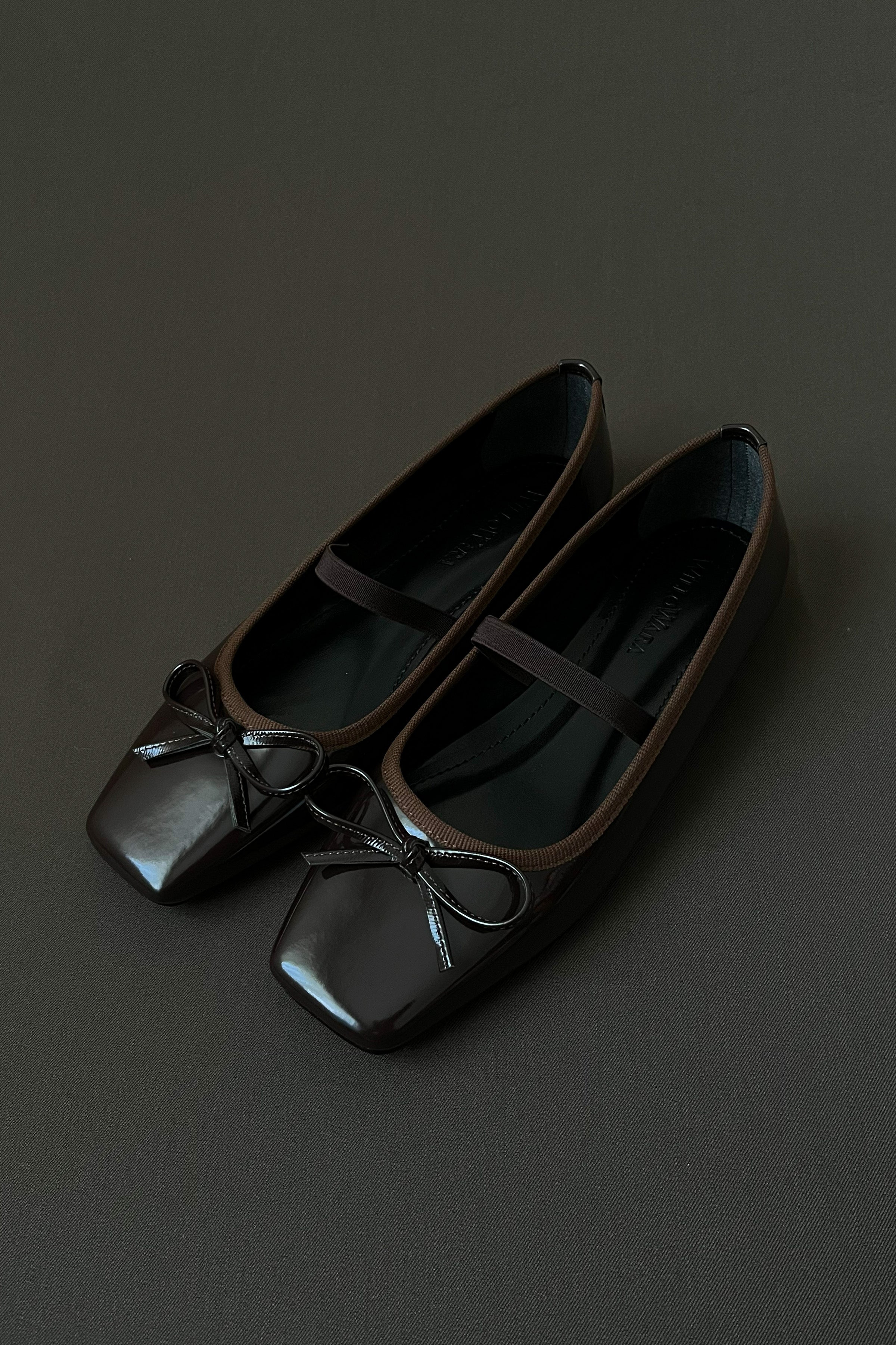 Kadın Rugan Lastikli Babet Fame - Acı Kahve