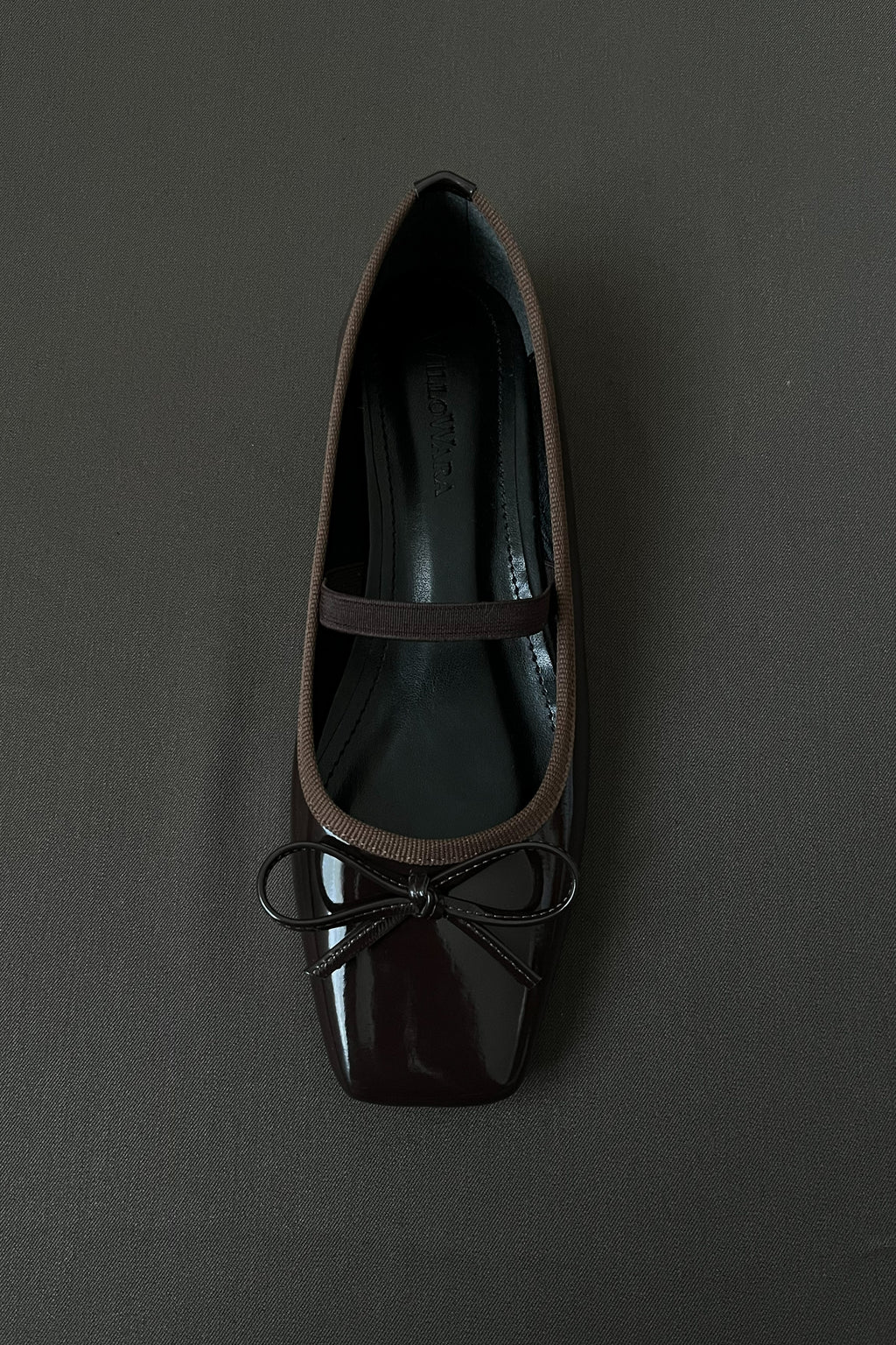 Kadın Rugan Lastikli Babet Fame - Acı Kahve