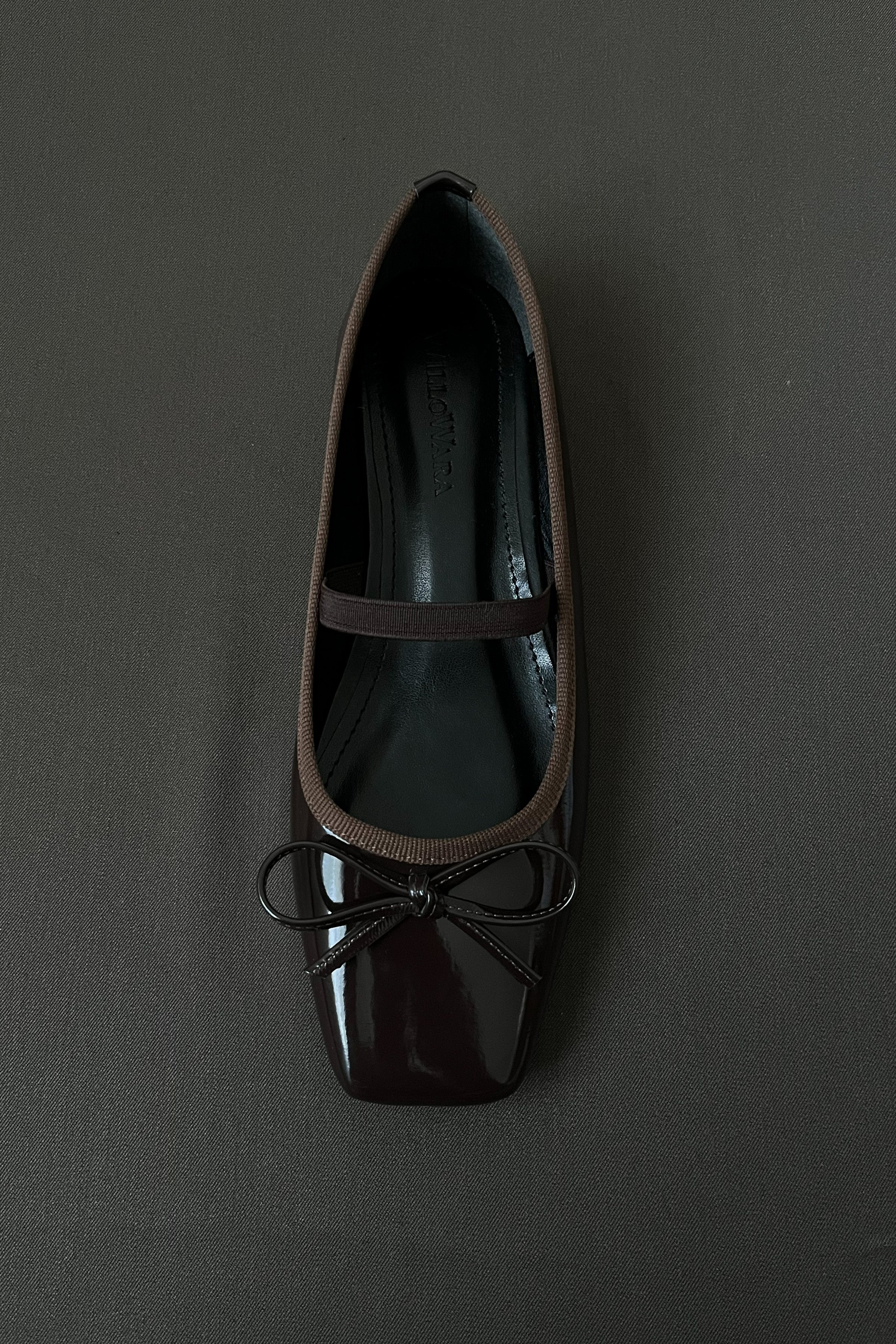 Kadın Rugan Lastikli Babet Fame - Acı Kahve