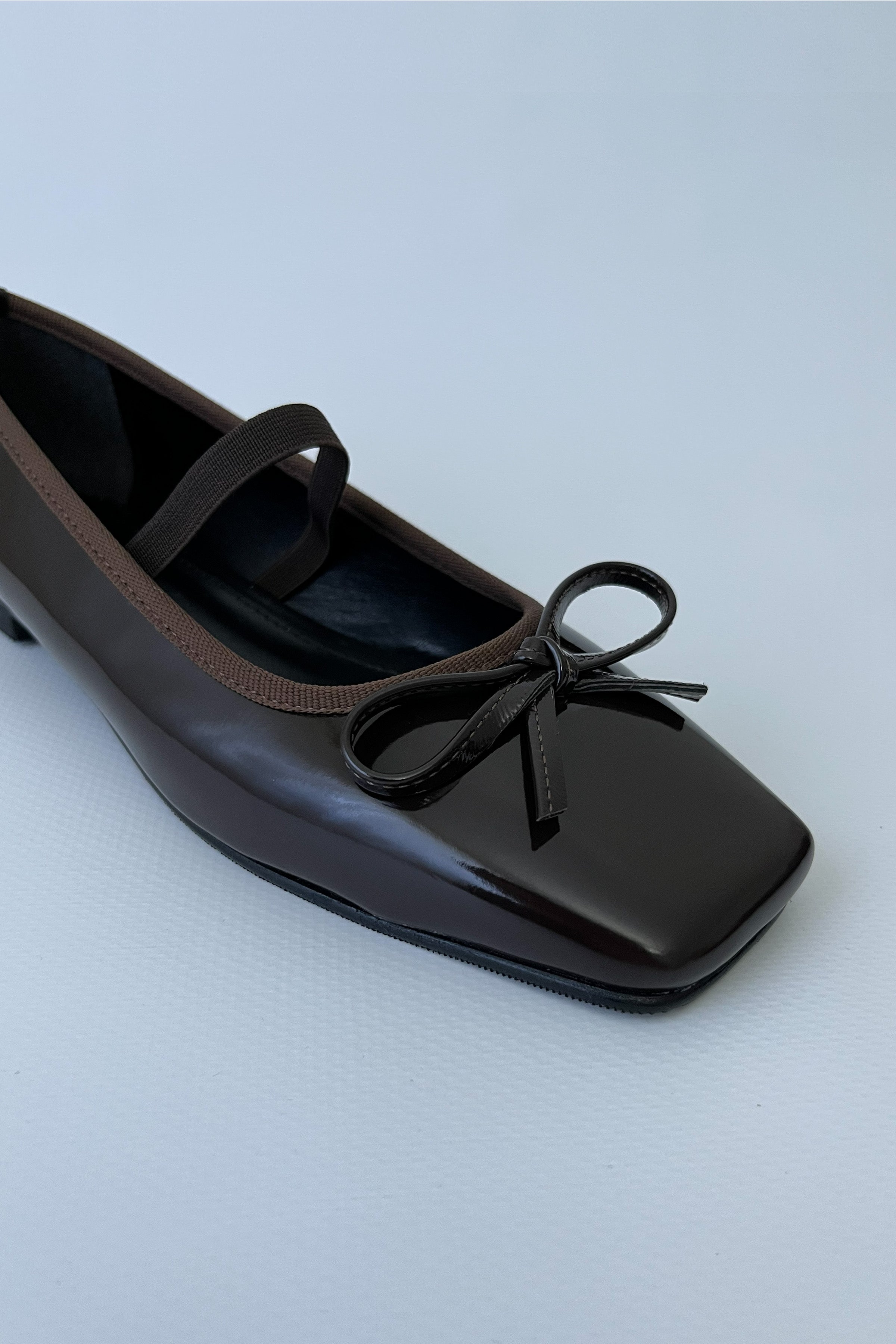 Kadın Rugan Lastikli Babet Fame - Acı Kahve