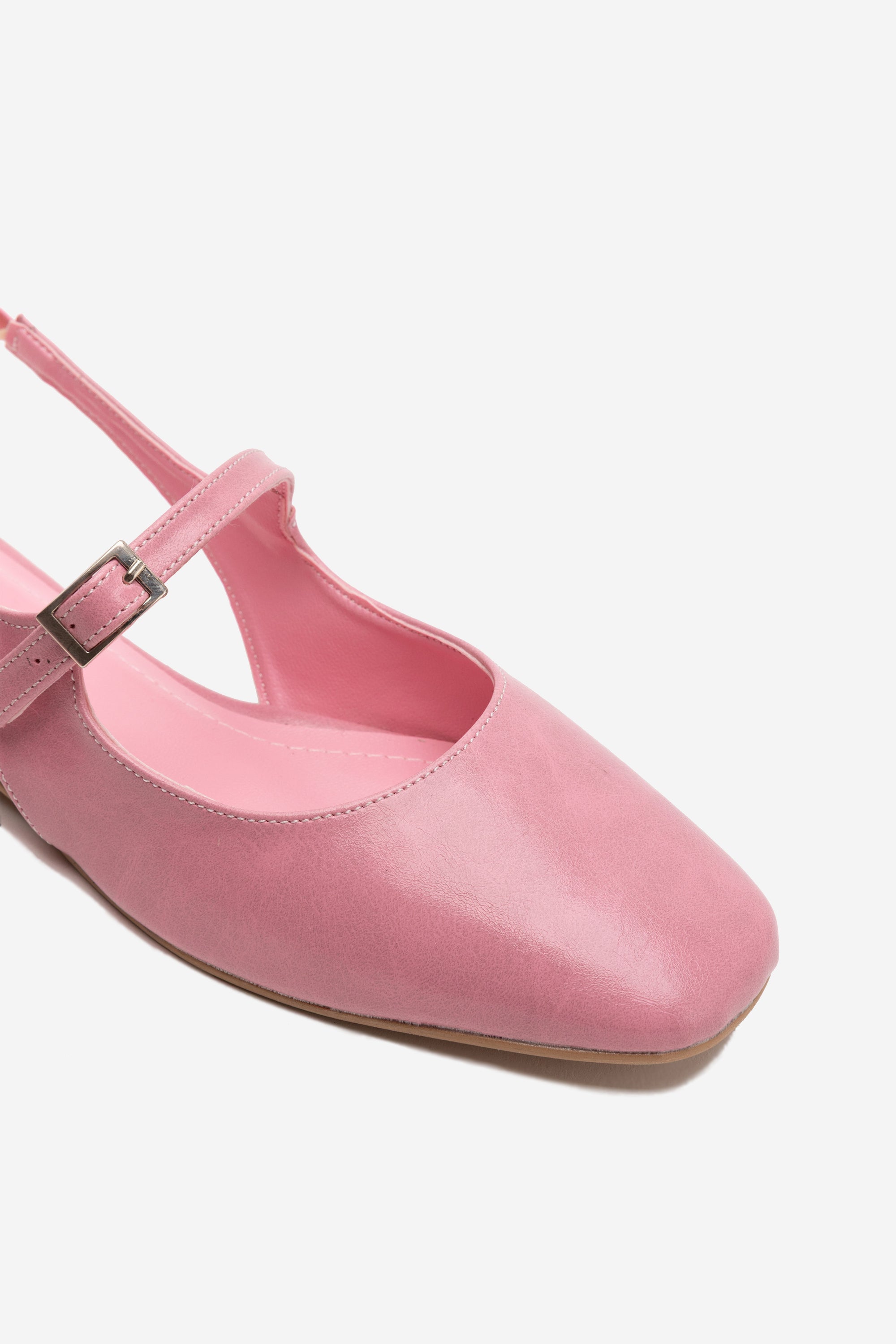 Kati Arkası Açık Tokalı Babet - Pembe