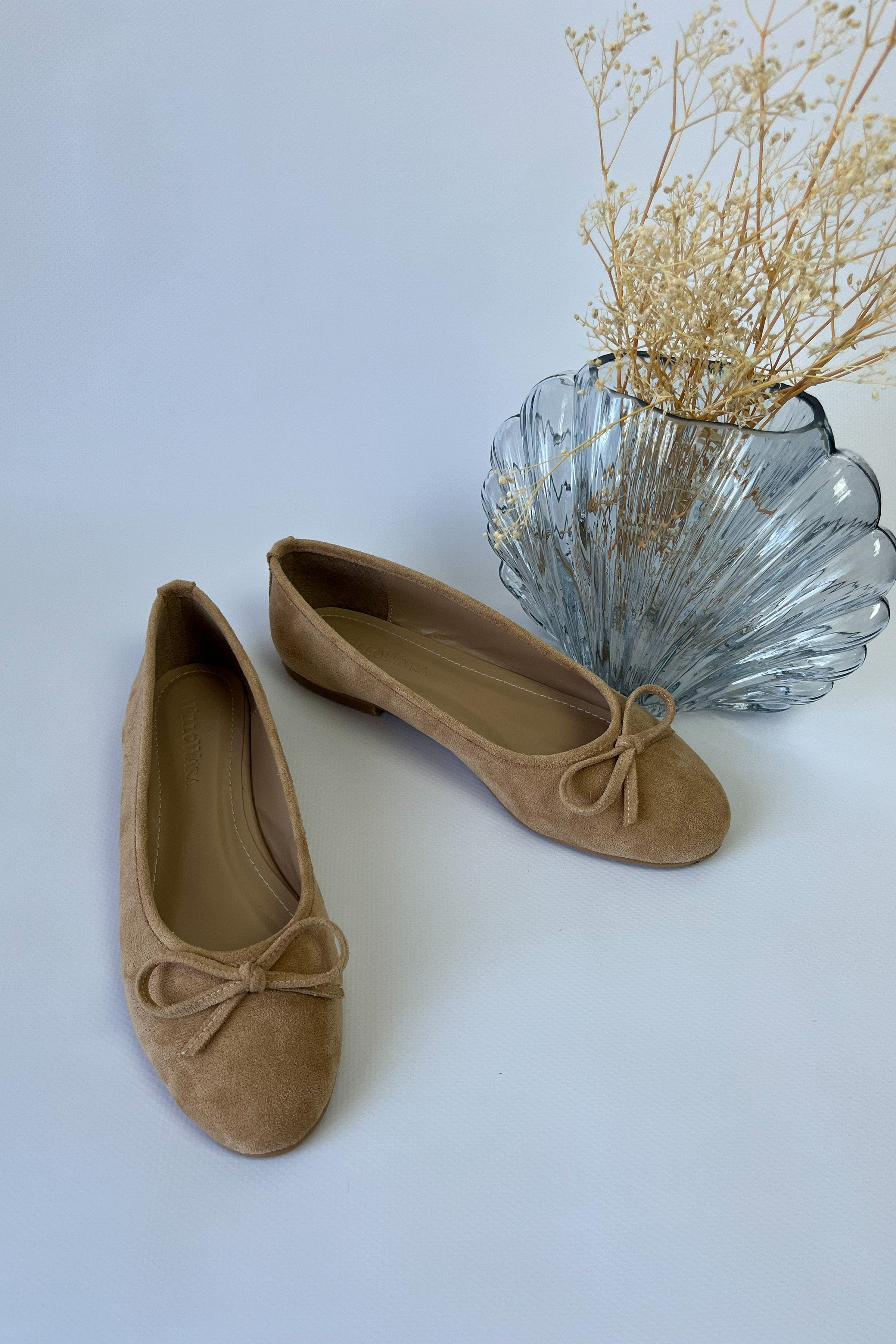 Kadın Süet Kurdeleli Babet Lumi - Bej