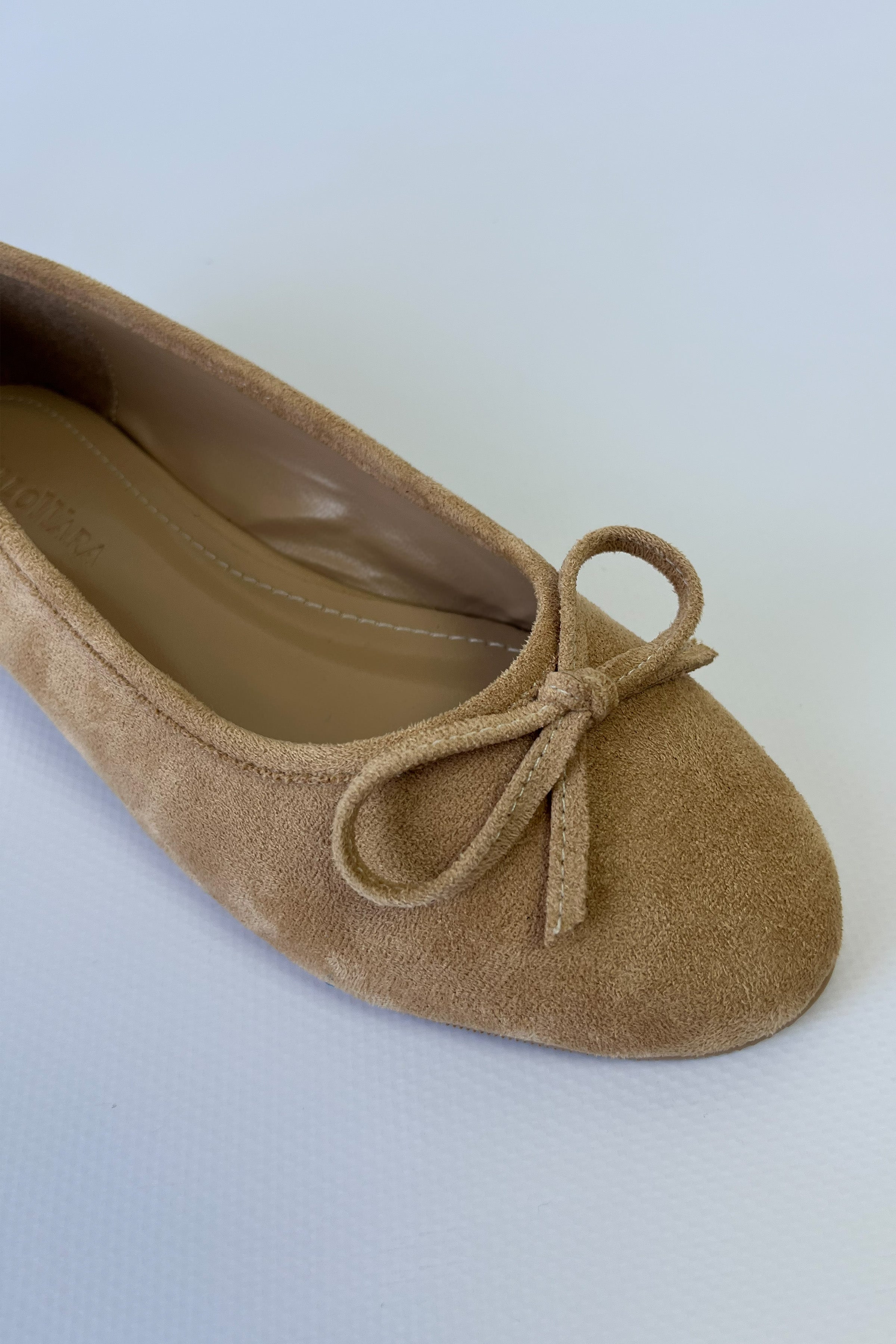 Kadın Süet Kurdeleli Babet Lumi - Bej