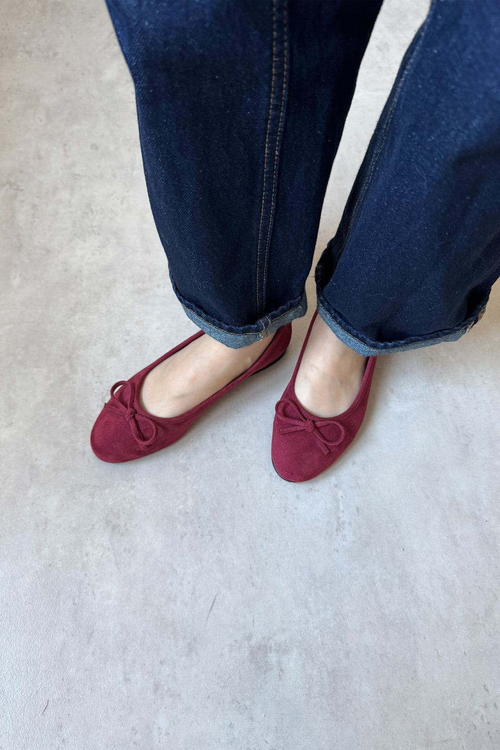 Kadın Süet Kurdeleli Babet | Lumi - Bordo