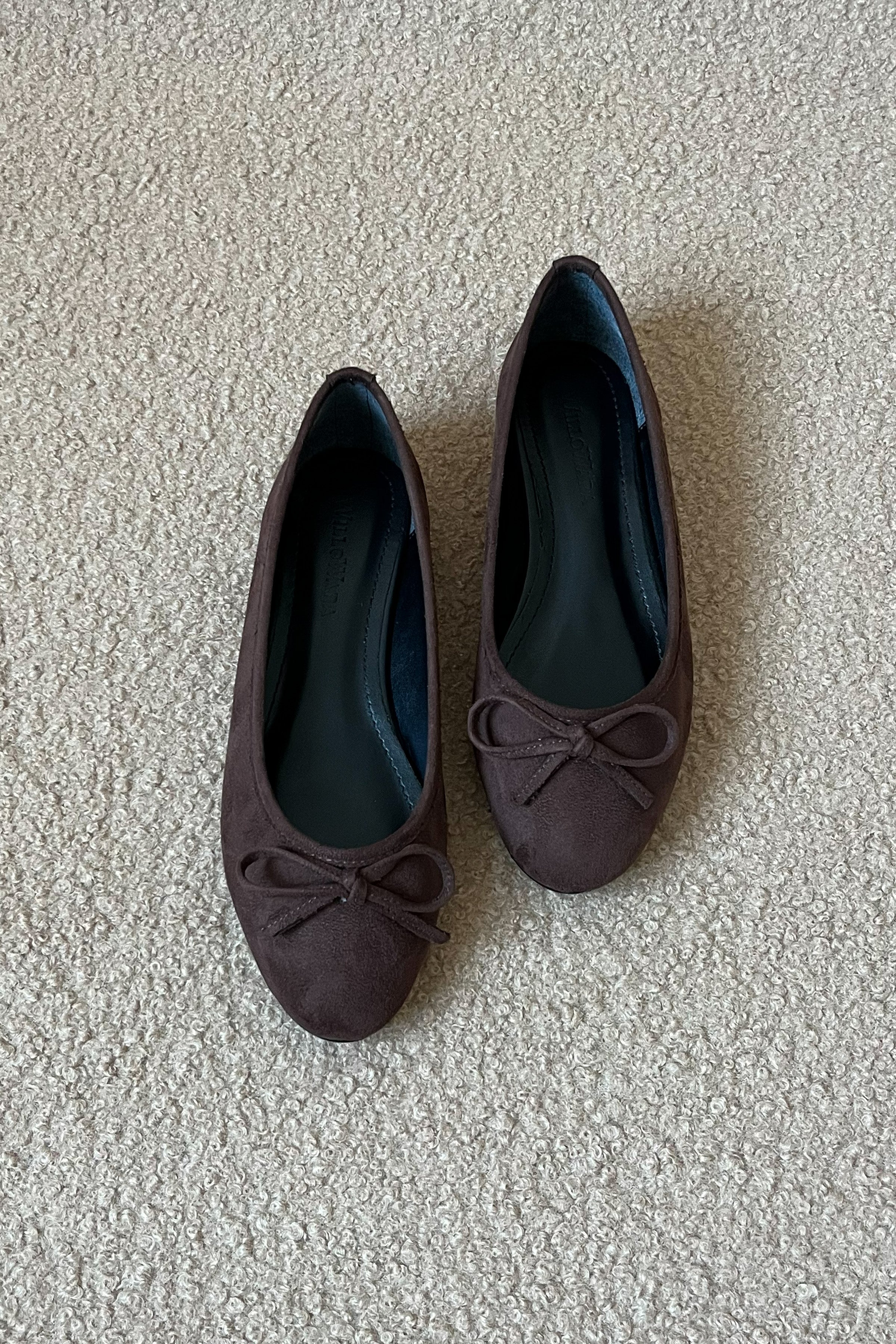 Kadın Süet Kurdeleli Babet Lumi - Kahve