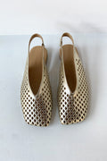 Kadın Hakiki Deri Slingback Babet | Anka - Gold