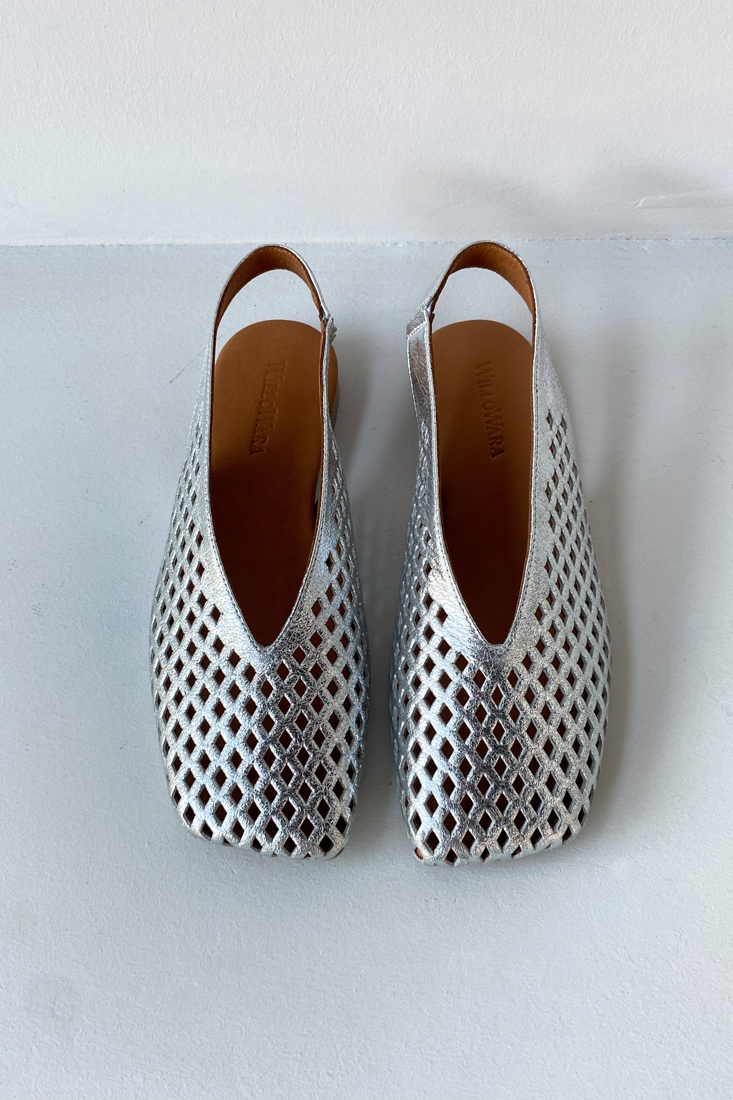Kadın Hakiki Deri Slingback Babet | Anka - Gümüş