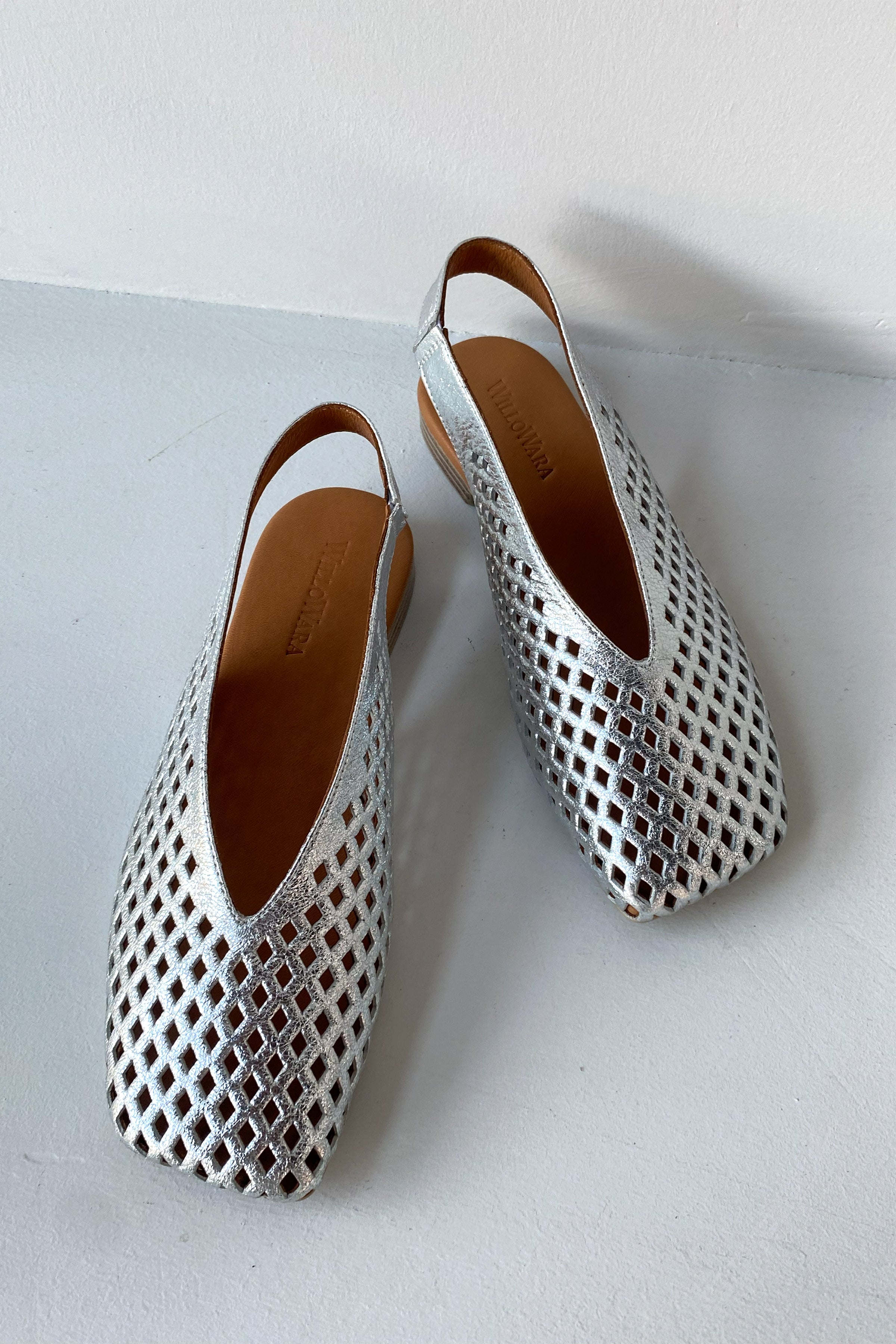 Kadın Hakiki Deri Slingback Babet | Anka - Gümüş