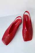 Kadın Hakiki Deri Slingback Babet | Anka - Kırmızı