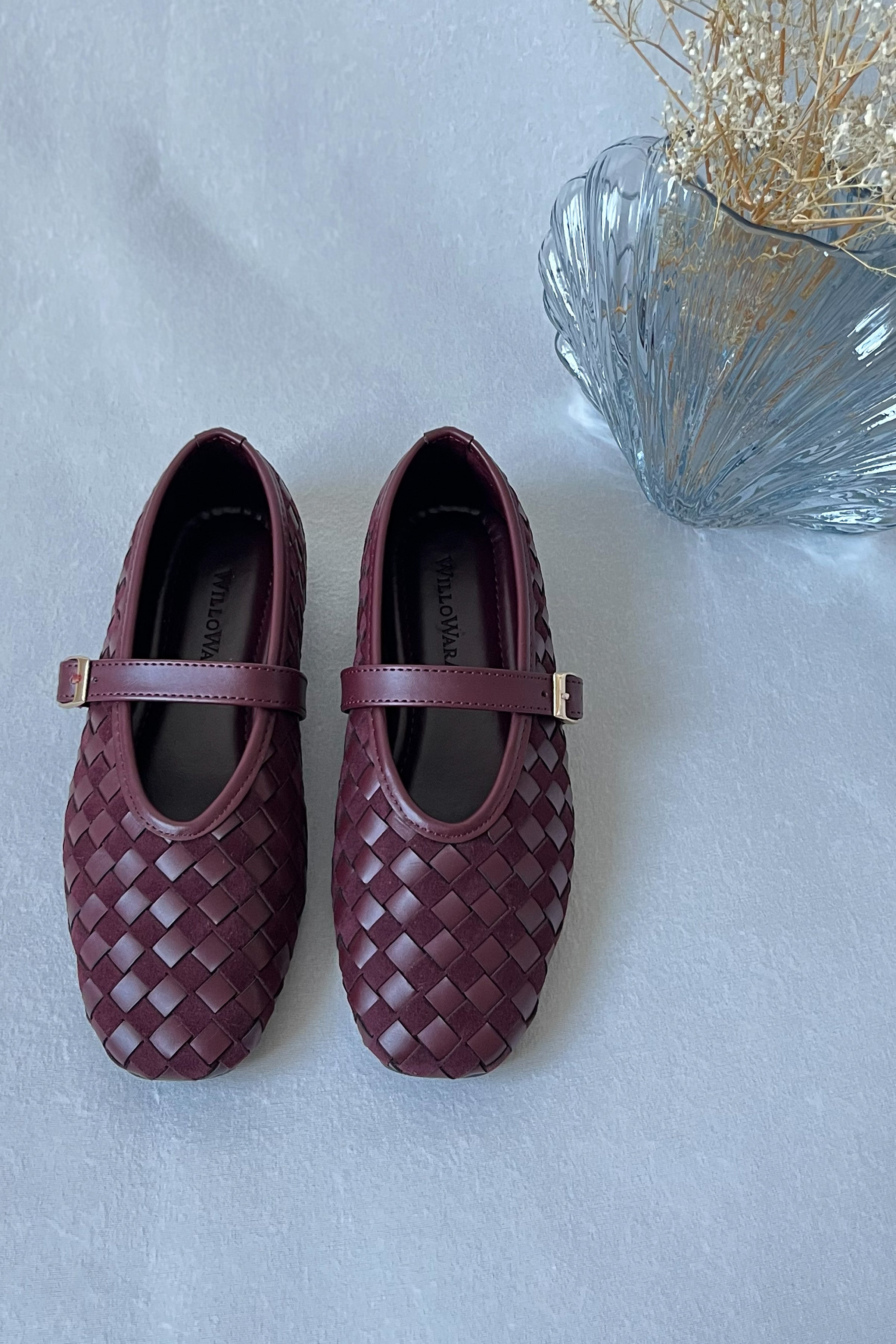 Kadın Örgülü Günlük Rahat Babet Roni - Bordo