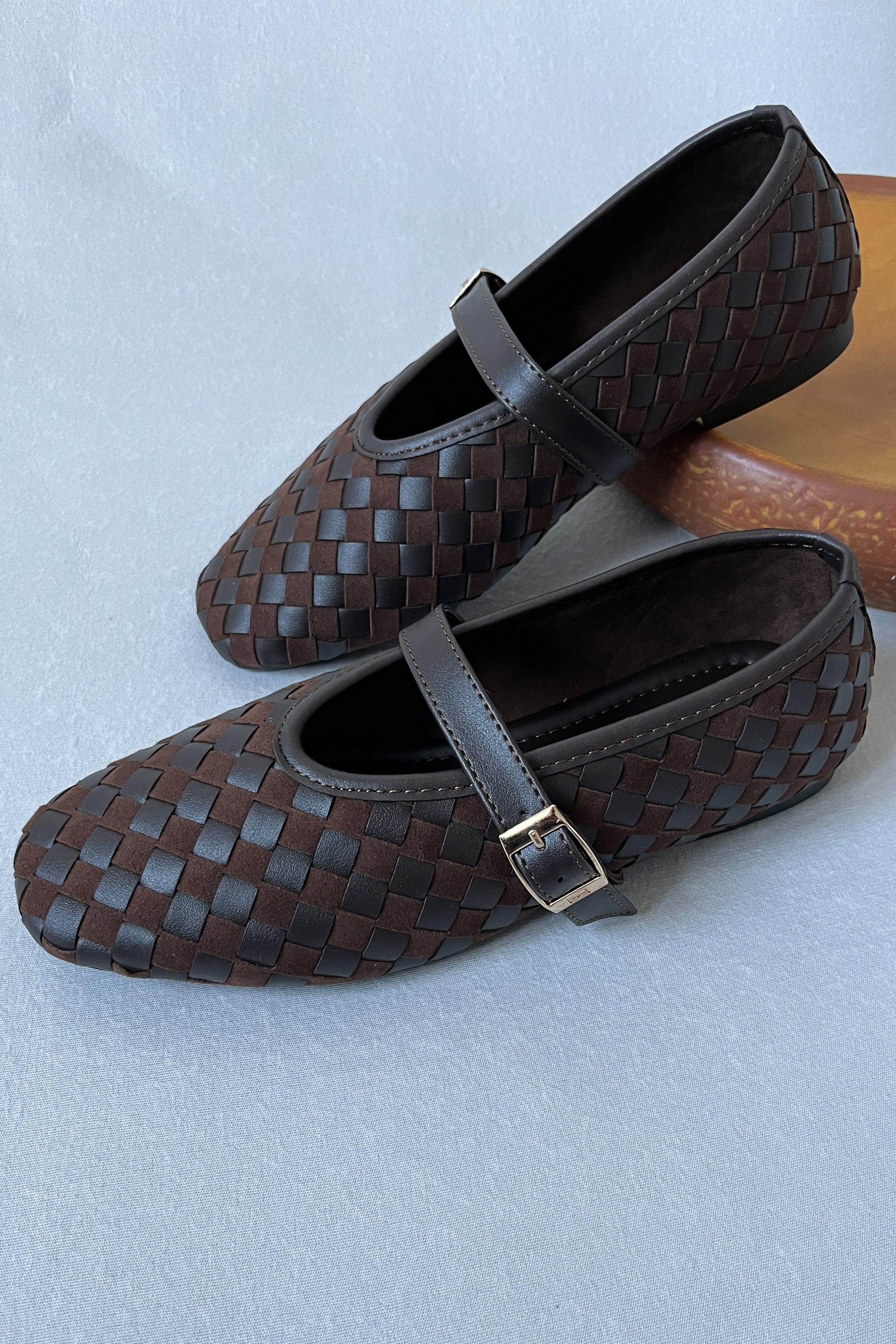 Kadın Örgülü Günlük Rahat Babet Roni - Kahve